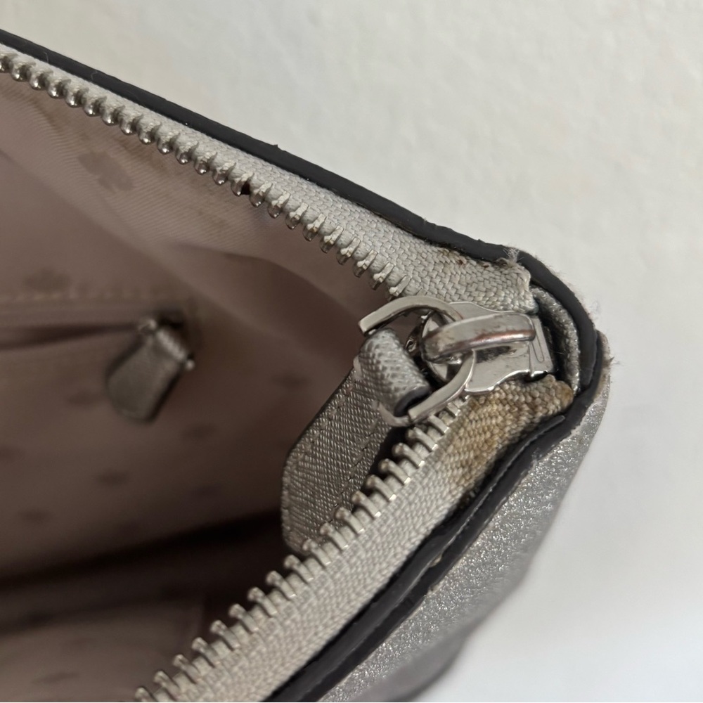 kate spade Silver Sparkle Tote with Top Zip - Picture 12 of 14